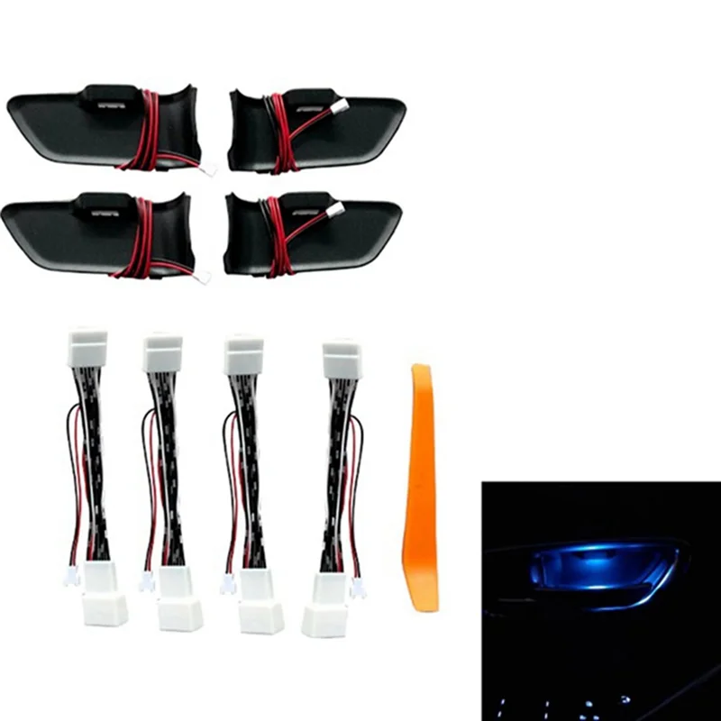 LICE-12X Toyota Corolla 2020 2021 도어 보울 팔걸이 분위기 라이트 인테리어 LED 블루 도어 보울 핸들 프레임 라이트