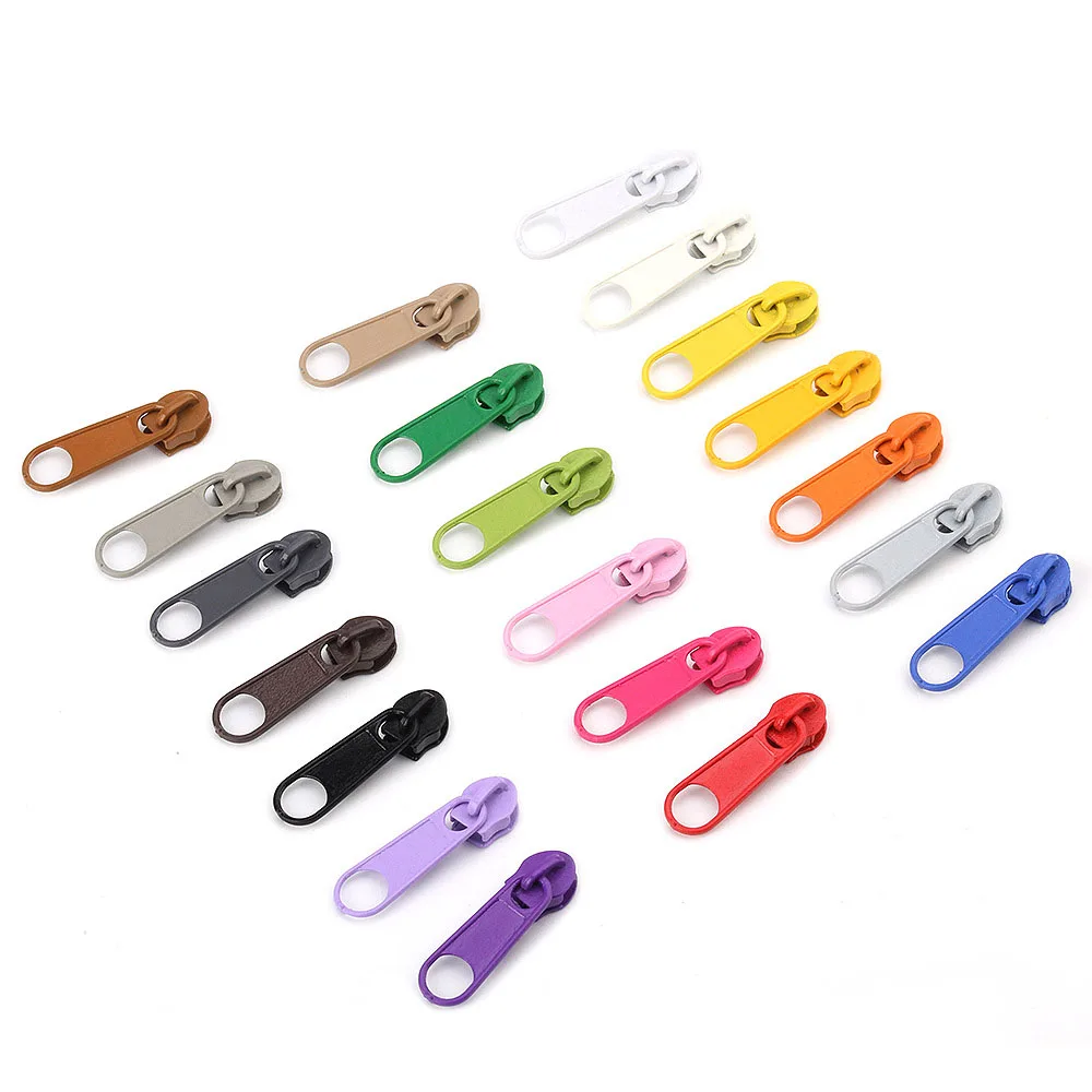 10-100 Pieces Colorful Zipper Sliders For 5# Nylon Zippers DIY Sewing Clothes Bag Quilt Cover Garment Accessories