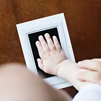 Safe Non-toxic Baby Footprints Handprint No Touch Skin Inkless Ink Pads Kits for 0-10 Months Newborn Pet Dog Footprint Souvenir 5