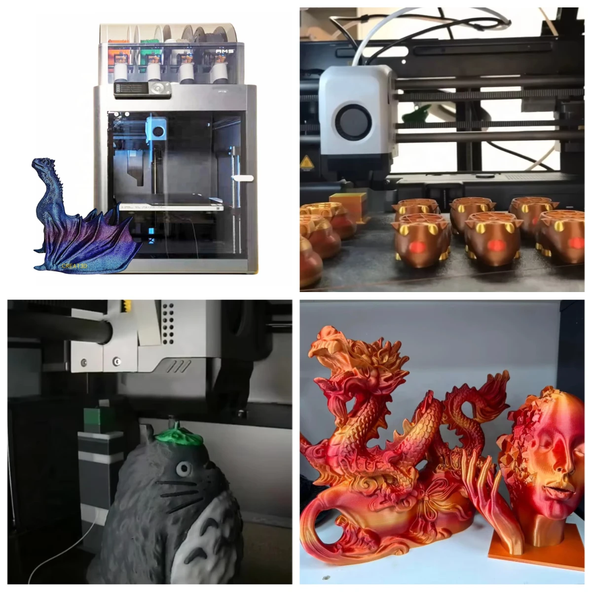 

FL-Original P1S Combo Fast Print Speed 500mm/s Desktop Closed Core-XY FDM Multicolor 3D Printer