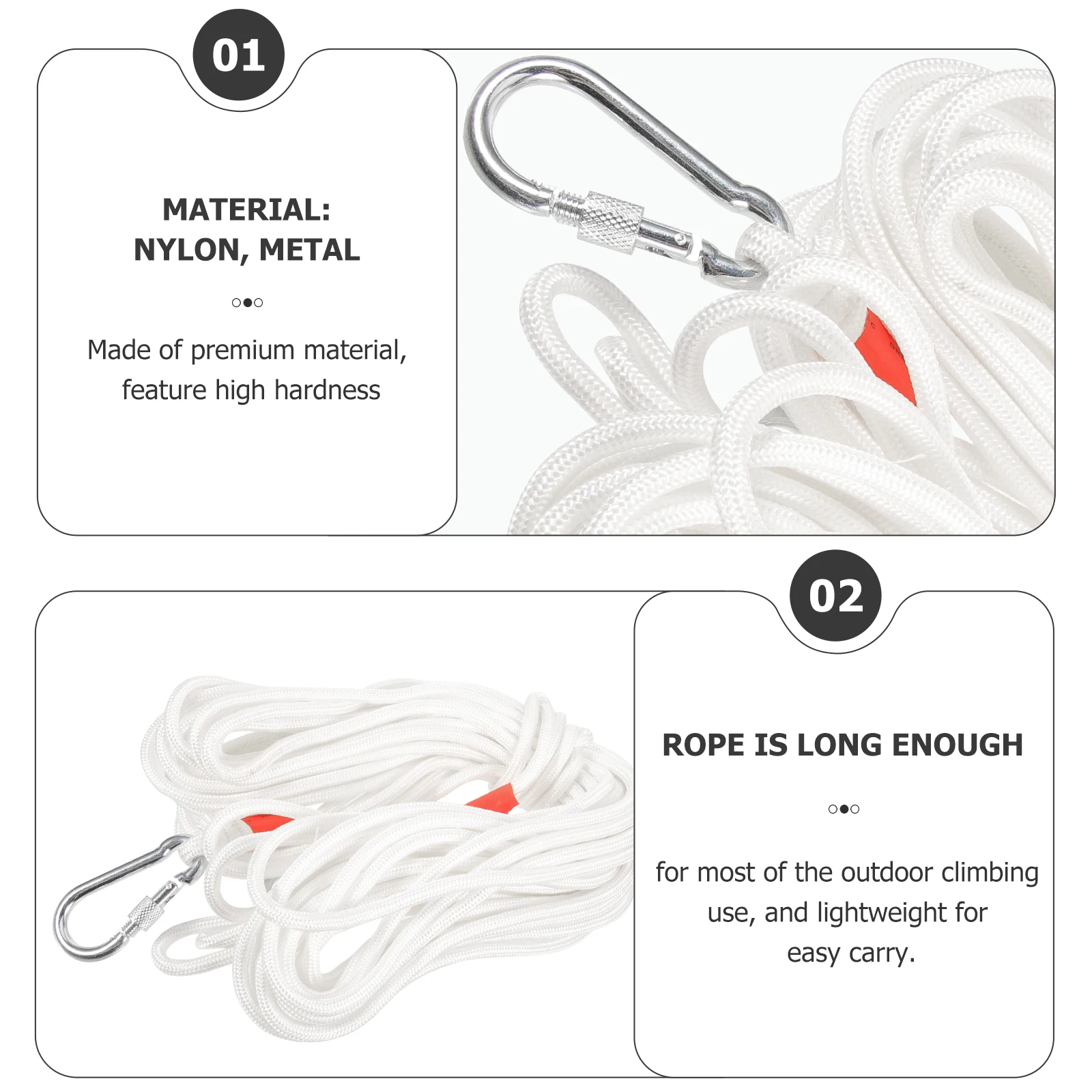 

1 set Mountaineering Life Rope 8mm 20m Climbing Camping Hiking Caving Engineering Escape Para Cord Outdoor Adult Rock