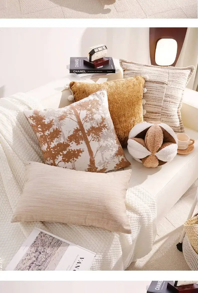 Amerikanischer Luxus-Kissenbezug mit Waldmotiv, weicher Chenille, moderner Plüsch-Dekokissenbezug für Wohnzimmer, Sofa, Bettdekoration – Detail 11