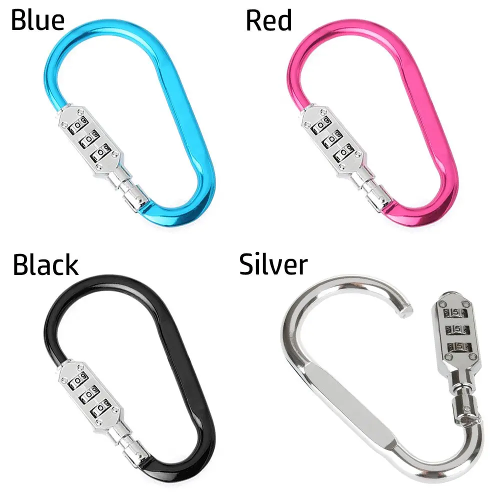 3-digit Universal Computer Bag Suitcase Padlock Carabiner Combination Lock Bicycle Electric Vehicle Helmet Lock Aluminum Alloy