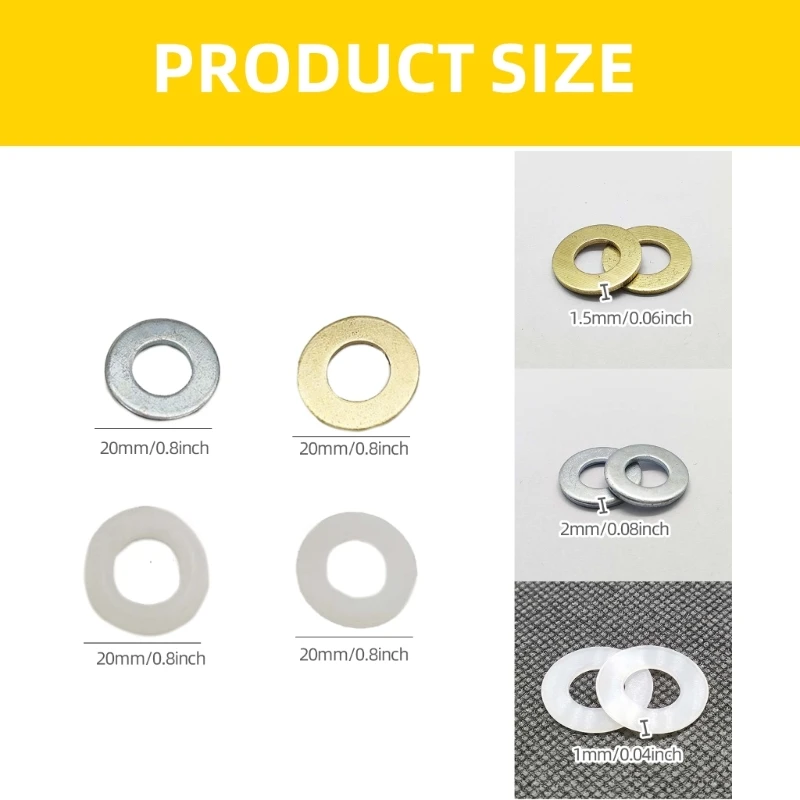 Heavy Duty Brass & Rubber Washer Set Multipurpose Rings for Furniture Support