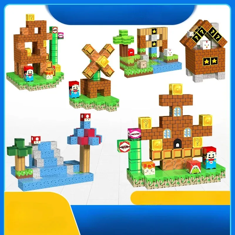 Telhas magnéticas Blocos de Construção, STEM Sensorial, Brinquedo ao ar livre, Construir, World Magic Portal Set, Brinquedos da criança