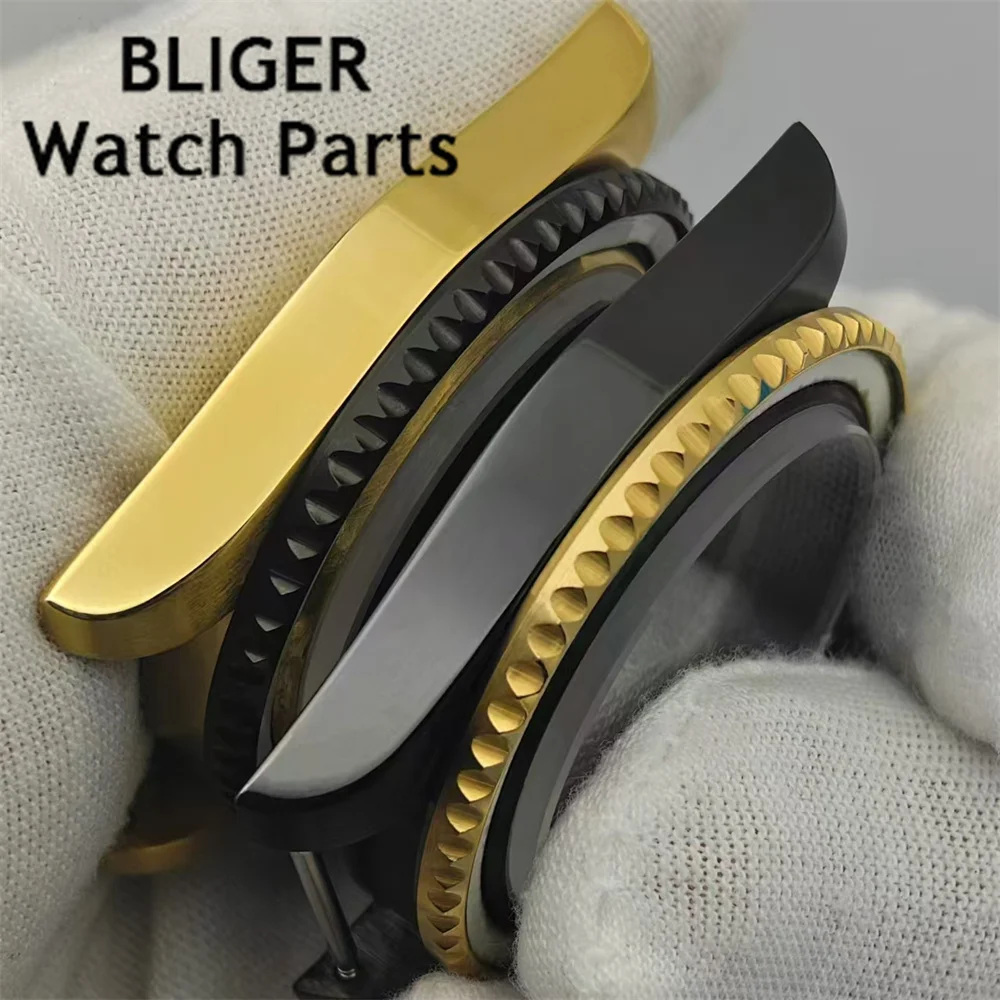 Корпус часов BLIGER 40 мм SUB для дайвинга, сапфировое стекло, подходит для GMT NH34 NH35 NH36 ETA2824 2836 PT5000 Miyota 8215 Mingzhu DG 2813, механизм