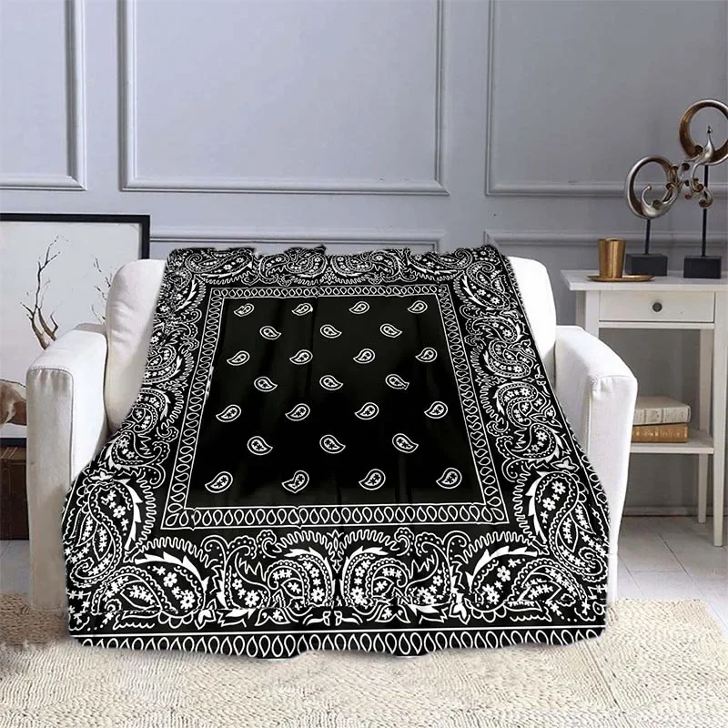 Bohemian Style Boho Bandana Sofa Blankets for Beds Super Soft Warm Blanket Cover Flannel Throw Blanket Flannel Blanket Home Gift