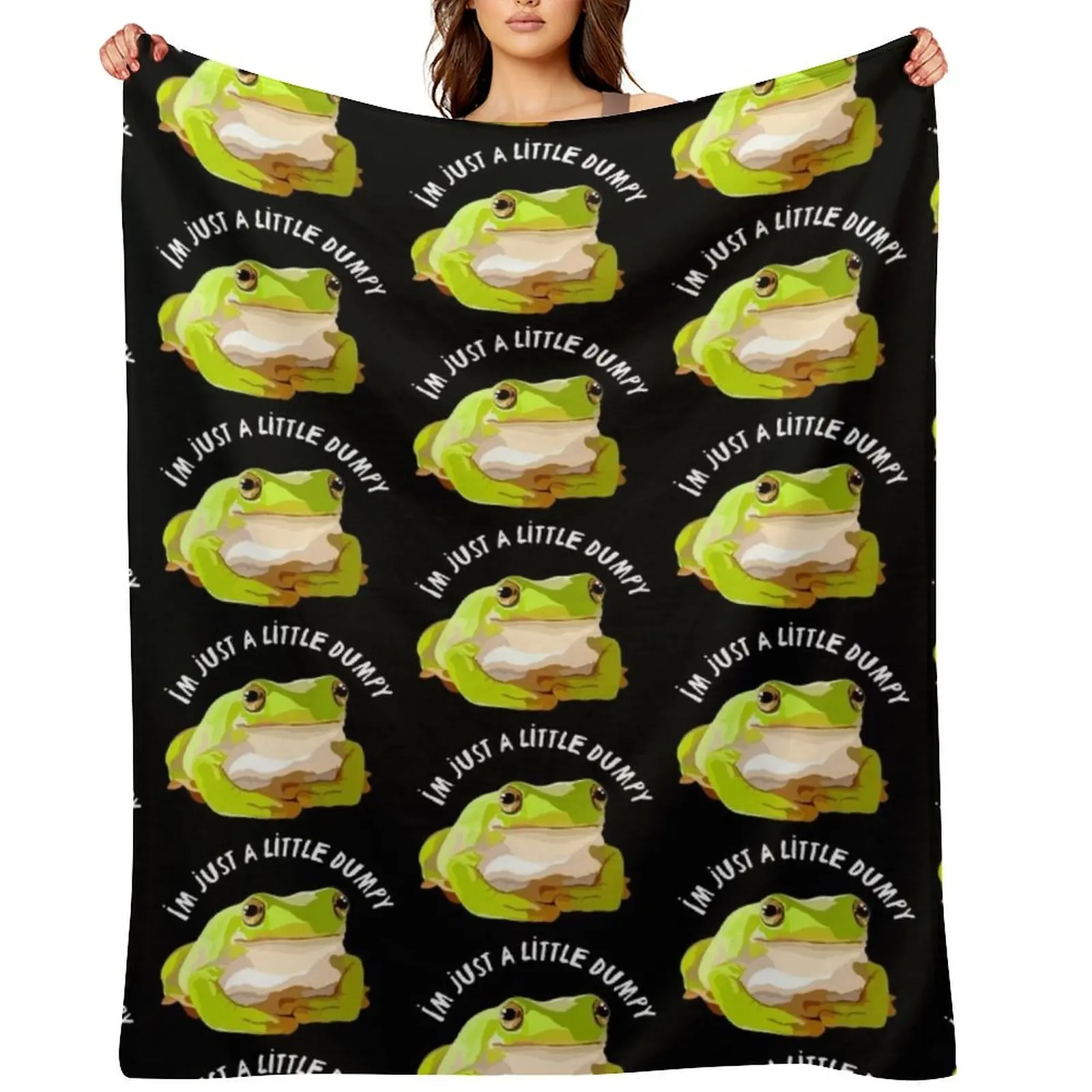 

W is for Whites Tree Frog Im A Little Dumpy Throw Blanket Sleeping Bag Sofas Cute Plaid Stuffeds Blankets