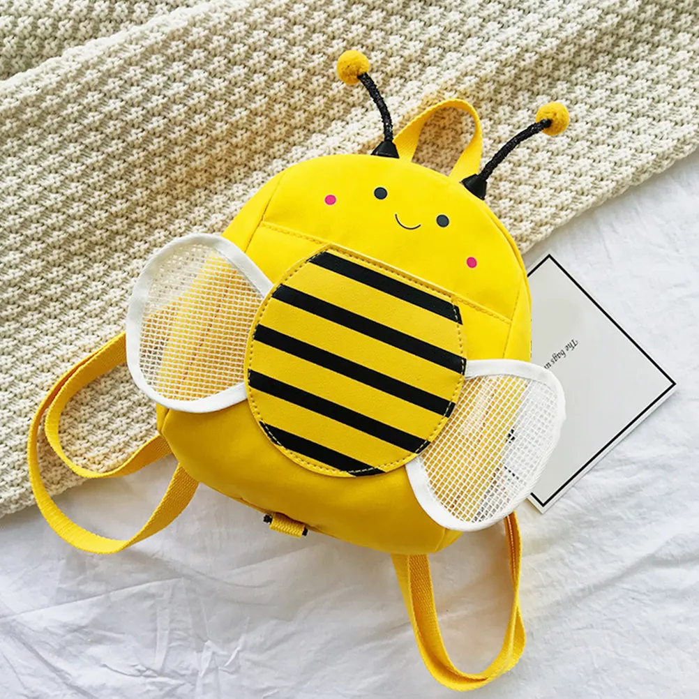

Cute Cartoon Bee Printed Childrens Anti-Loss Backpack Small Bag for Girl Phone Keys Wallet Passport Storage