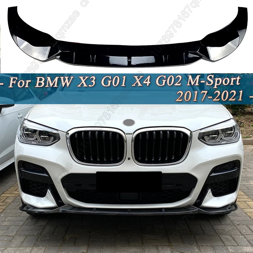 

Для BMW X3 G01 X4 G02 M-Pack 2017-2021: Передний сплиттер-спойлер (губа) на бампер, глянцевый черный, тюнинг-комплект для кузова
