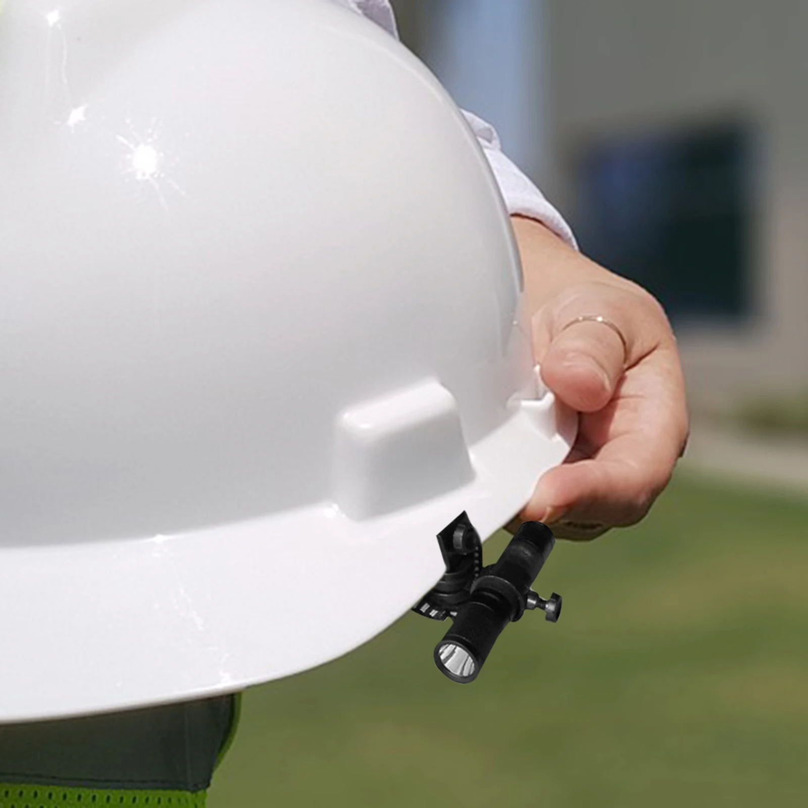 

Plastic Hard Hat Light Clip Mount for Flashlight Easy Installation Bracket Clamp Secure Headlamp Holder Accessory
