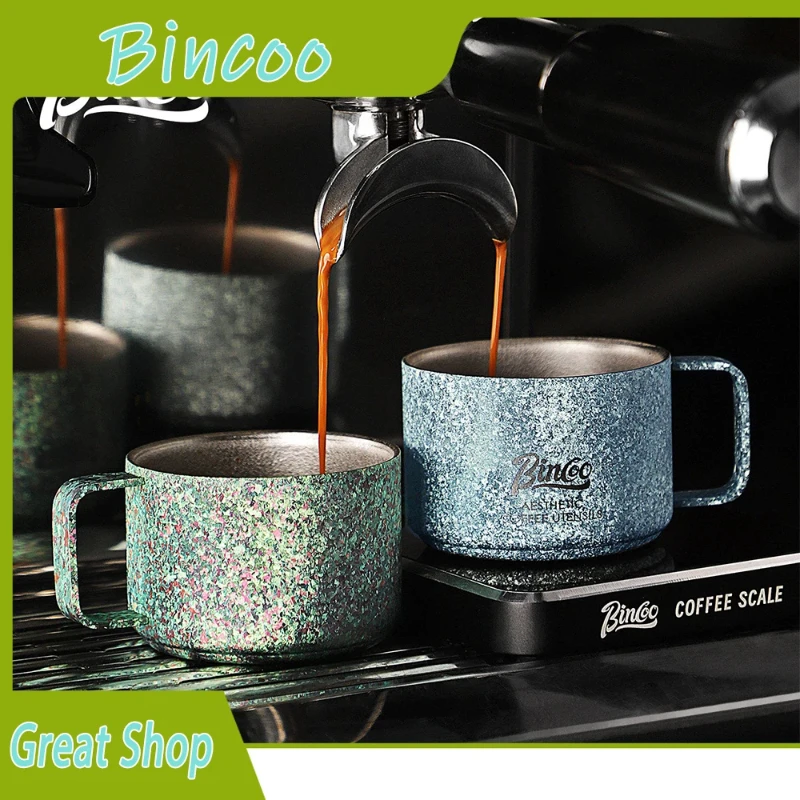 

Bincoo 90ml Pure Titanium Double Layer Small Coffee Cup Portable Home Use Tea Milk Drink Outdoor Water Cup Fine Portable