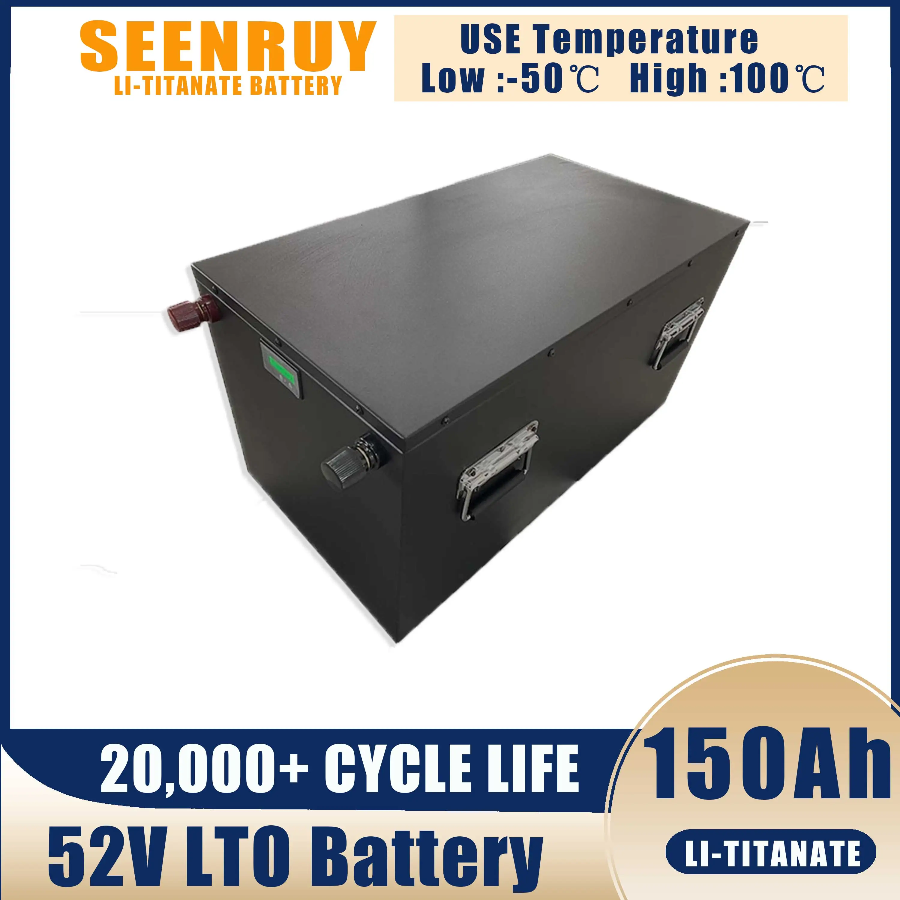 SEENRUY 52V 150Ah Lithium Titanate Battery with 150A BMS 7800W LTO For Wind Power Station Energy Storage Telecom Base