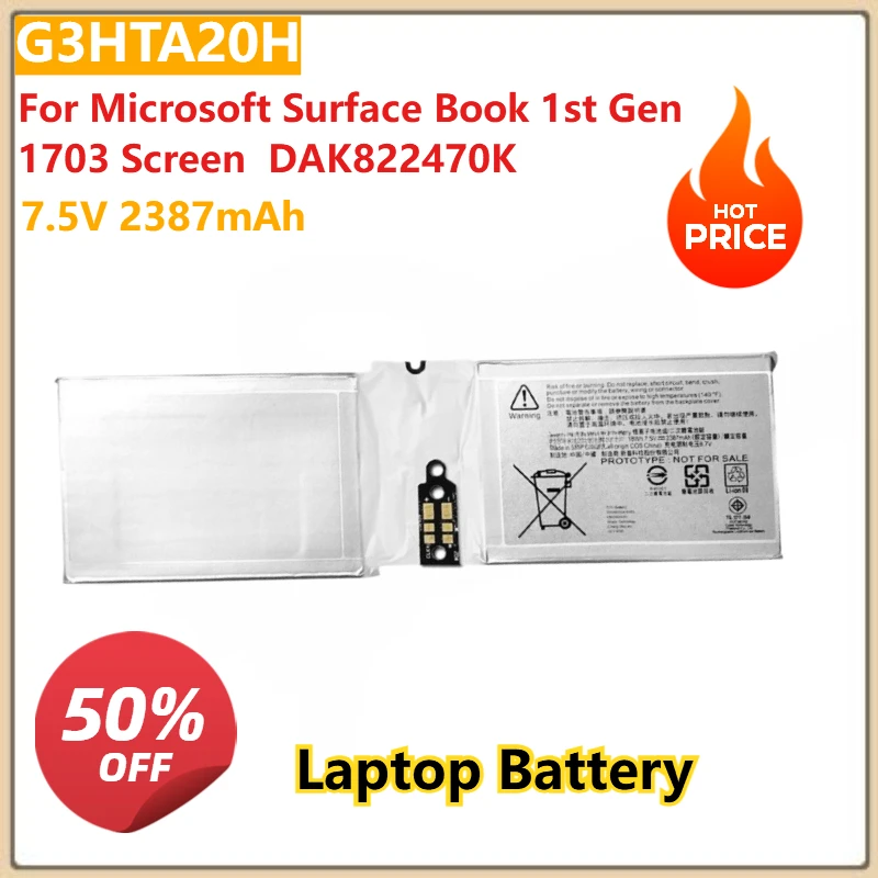 

7,5 В 2387 мАч G3HTA20H для Microsoft Surface Book 1-го поколения 1703 Экран DAK822470K