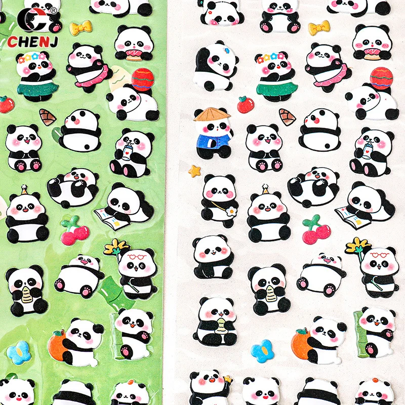 Kawaii Cartoon 3D Puffy Bulk Stickers Panda Stereo Bubble Sticker For DIY Scrapbooking Diary Album Decoration Stationery Sticker