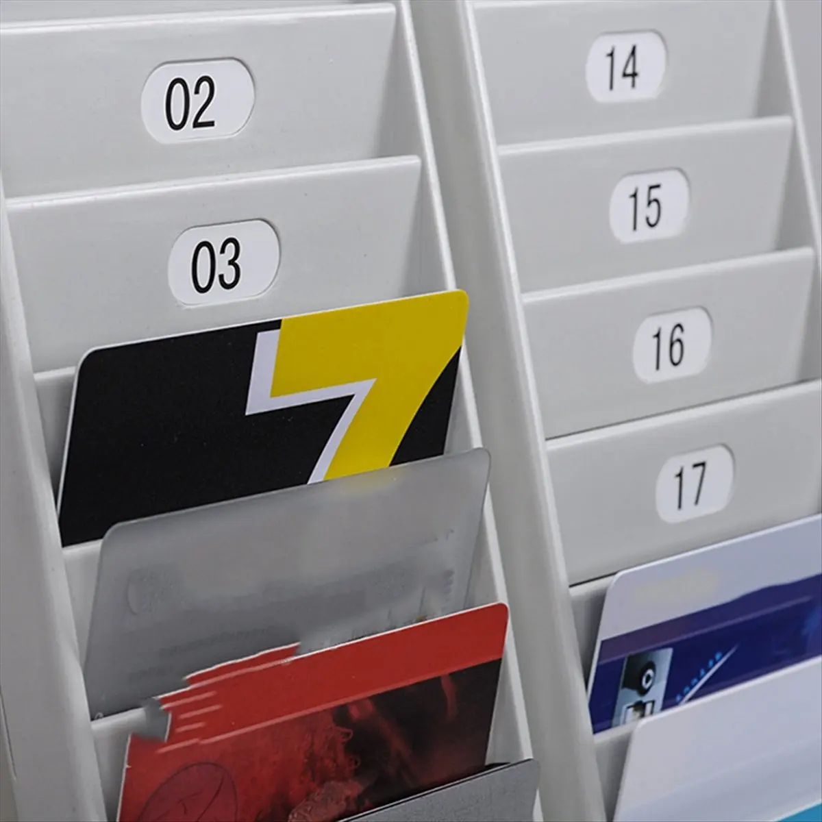 Latest ABBQ-Badge Rack Wall Mount 24, Card Holder to Keep Swipe Cards, Room VIP ID Plastic, Gray 24 Slots