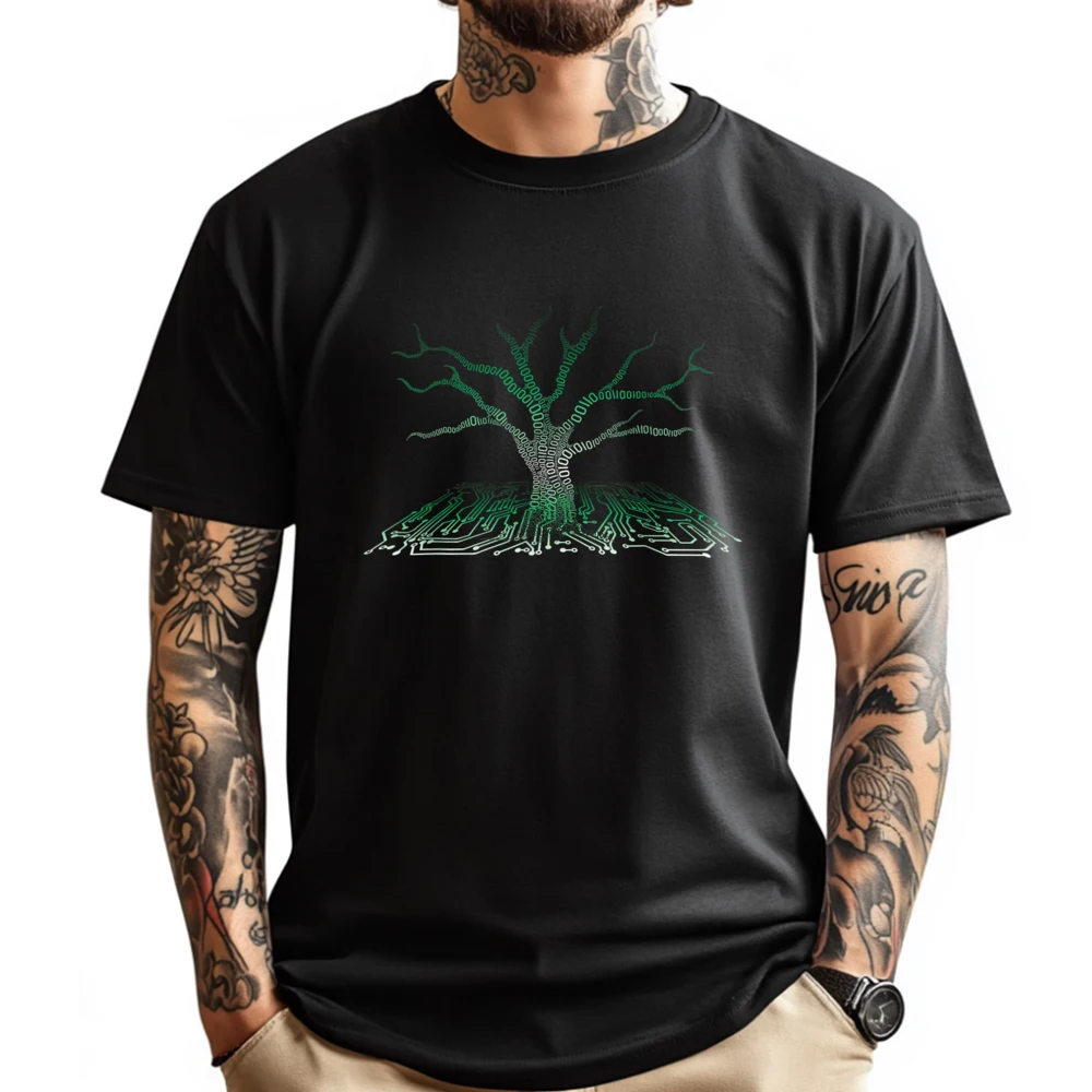 

Programmer Binary Tree Computer Circuit Board Brand Clothing Winter Luxury T-Shirt Mens Tshirts Graphic Cotton Short Sleeve