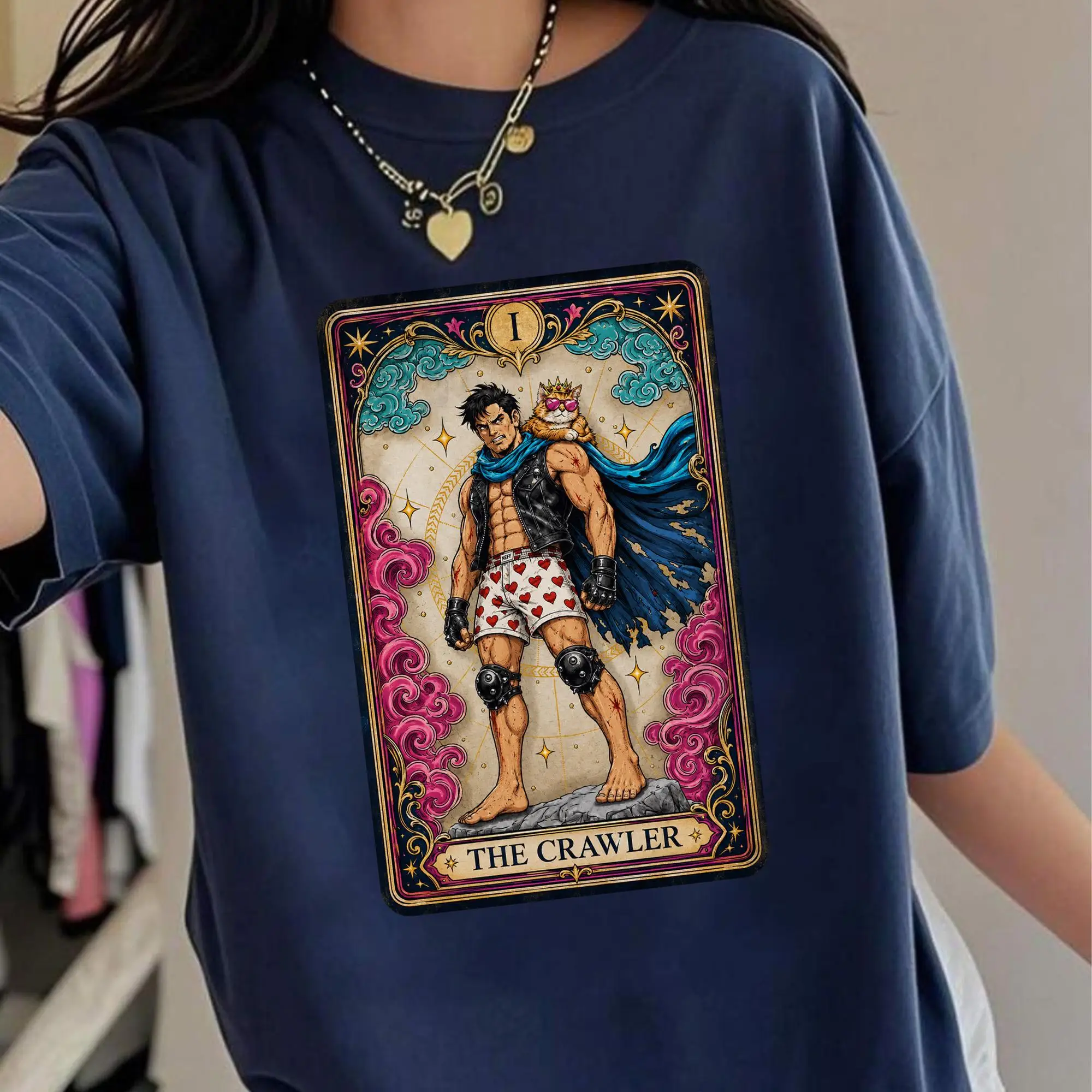 Dungeon Crawler Carl Tarot Shirt, The Crawler Card Graphic Tee, Carl Princess Donut Book Merch, DCC LitRPG Fan Gift