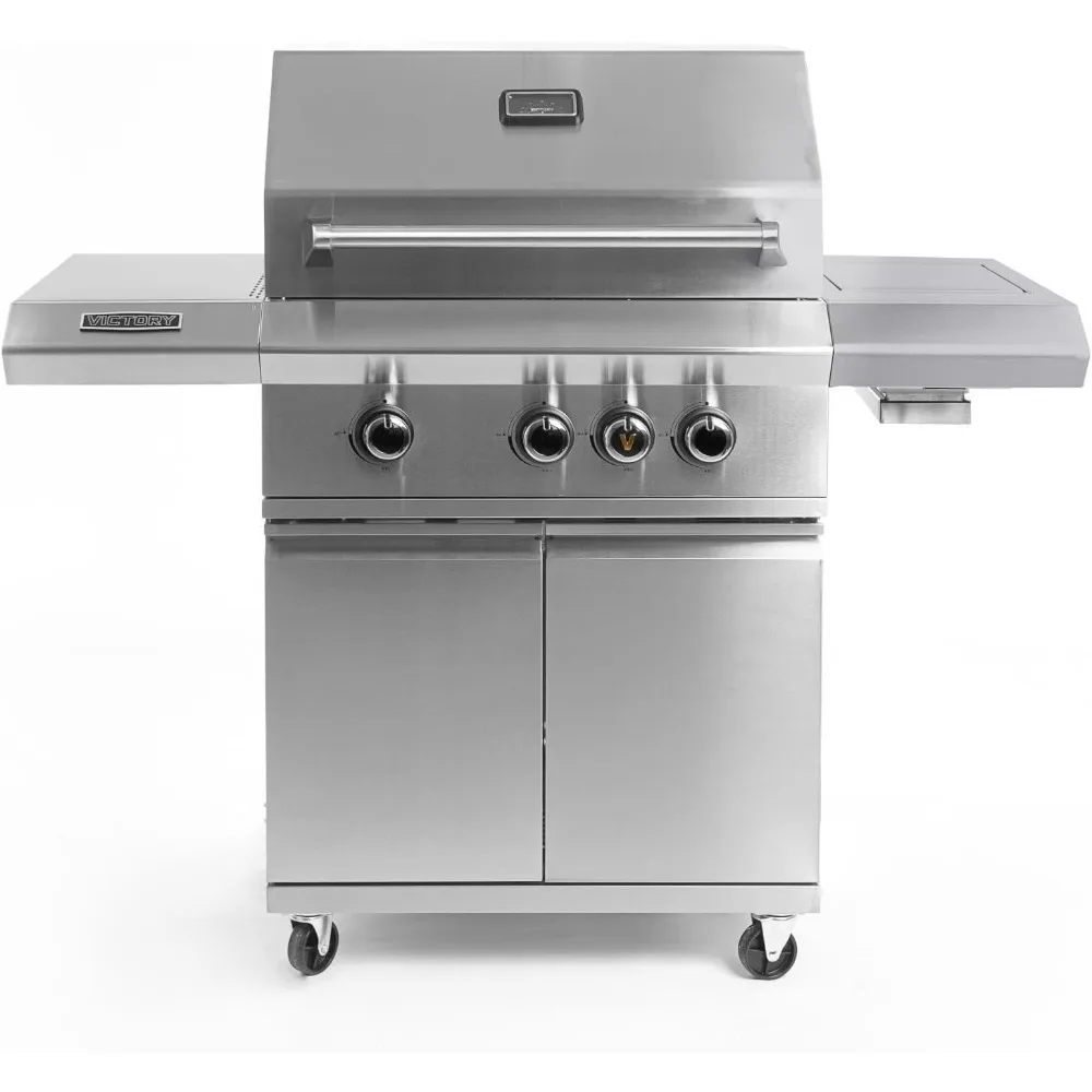 Victory 3-Burner Propane Gas Grill With Infrared Side Burner - BBQ