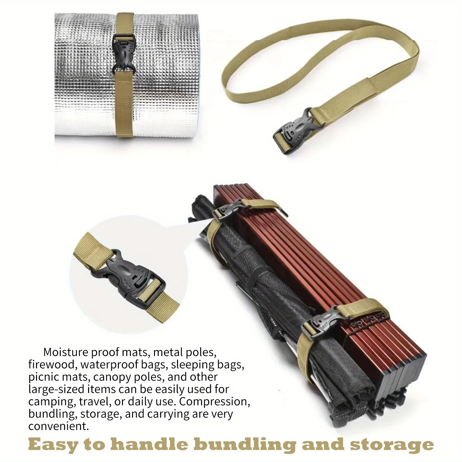 4/8개 전술 배낭 어깨끈 압축 고정 시스템 조절 가능한 레이어 보드 캐리어 기어 캠핑 아웃도어