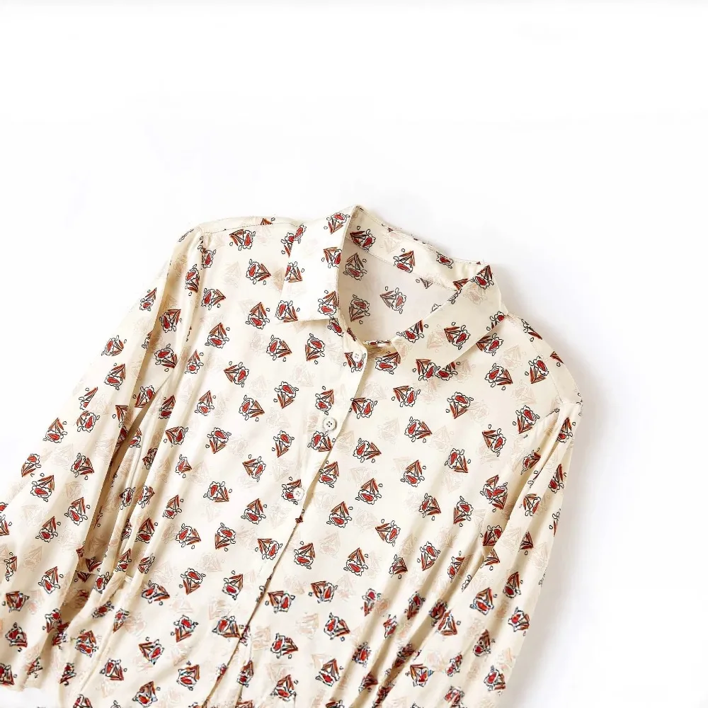 Damenmode-Kleidung, 90 % natürliche Maulbeerseide, elastischer Satin, elegantes Temperament, Schnürkragen, einreihiges Kleid