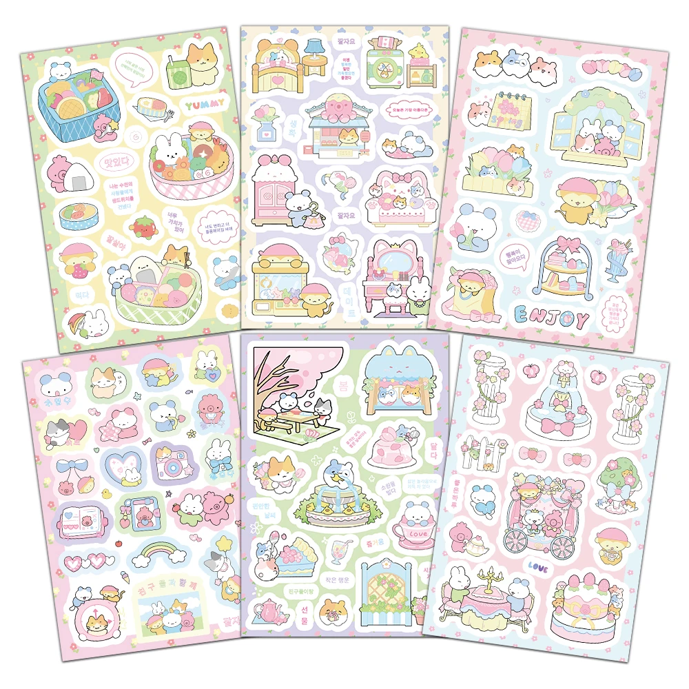 8PCS Spring Day Travel Stickers DIY Exquisite Handbooks Materials Phone Cases Laptop Suitcases Water Cups Waterproof Stickers