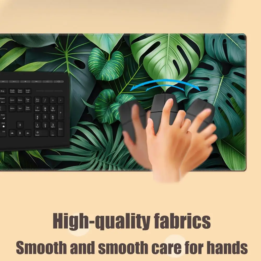 Green Tropical Plant Mouse Pad Gamer Accessory Large Home Mousepad E-sports keyboard pad Soft Carpet Non-Slip Computer Table Mat
