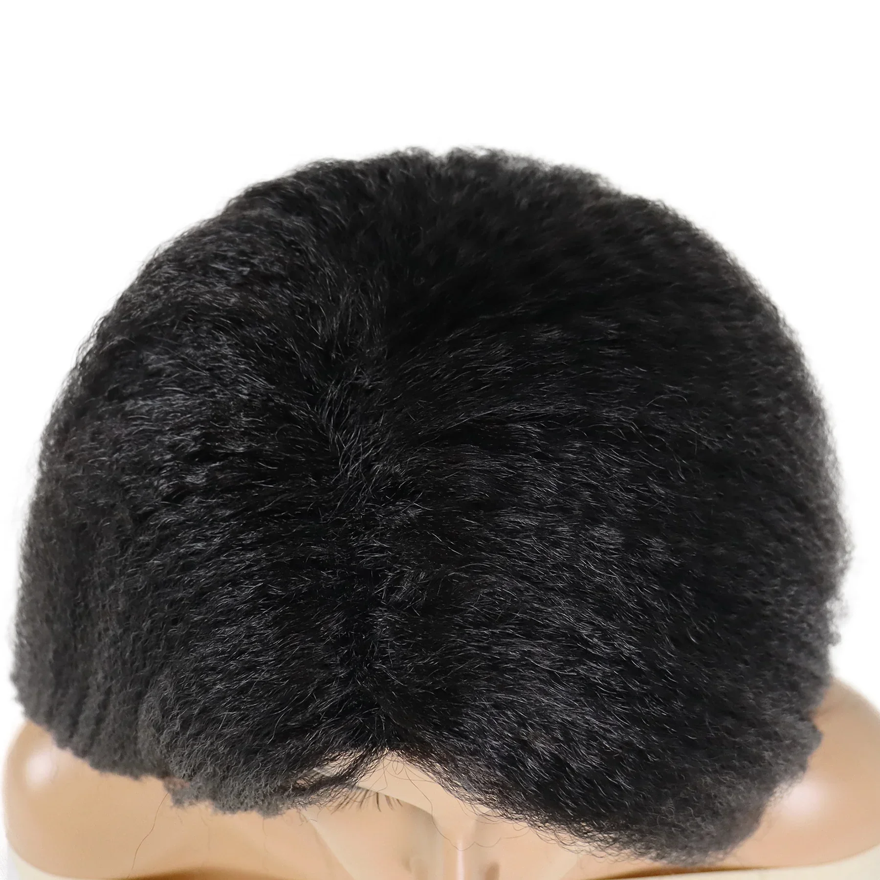 GNIMEGIL Wig serat sintetis 22 "Yaki wanita, Wig hitam lurus, pakaian potong rambut alami, Wig ikal halus, garis rambut tebal