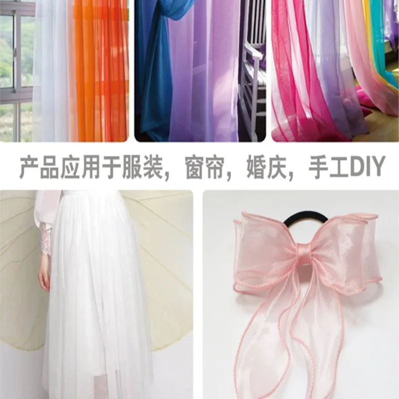 Organza Fabric Black Pink Red Mesh Flower-Wrapped Dessert Table Decoration Wedding Gauze Curtain
