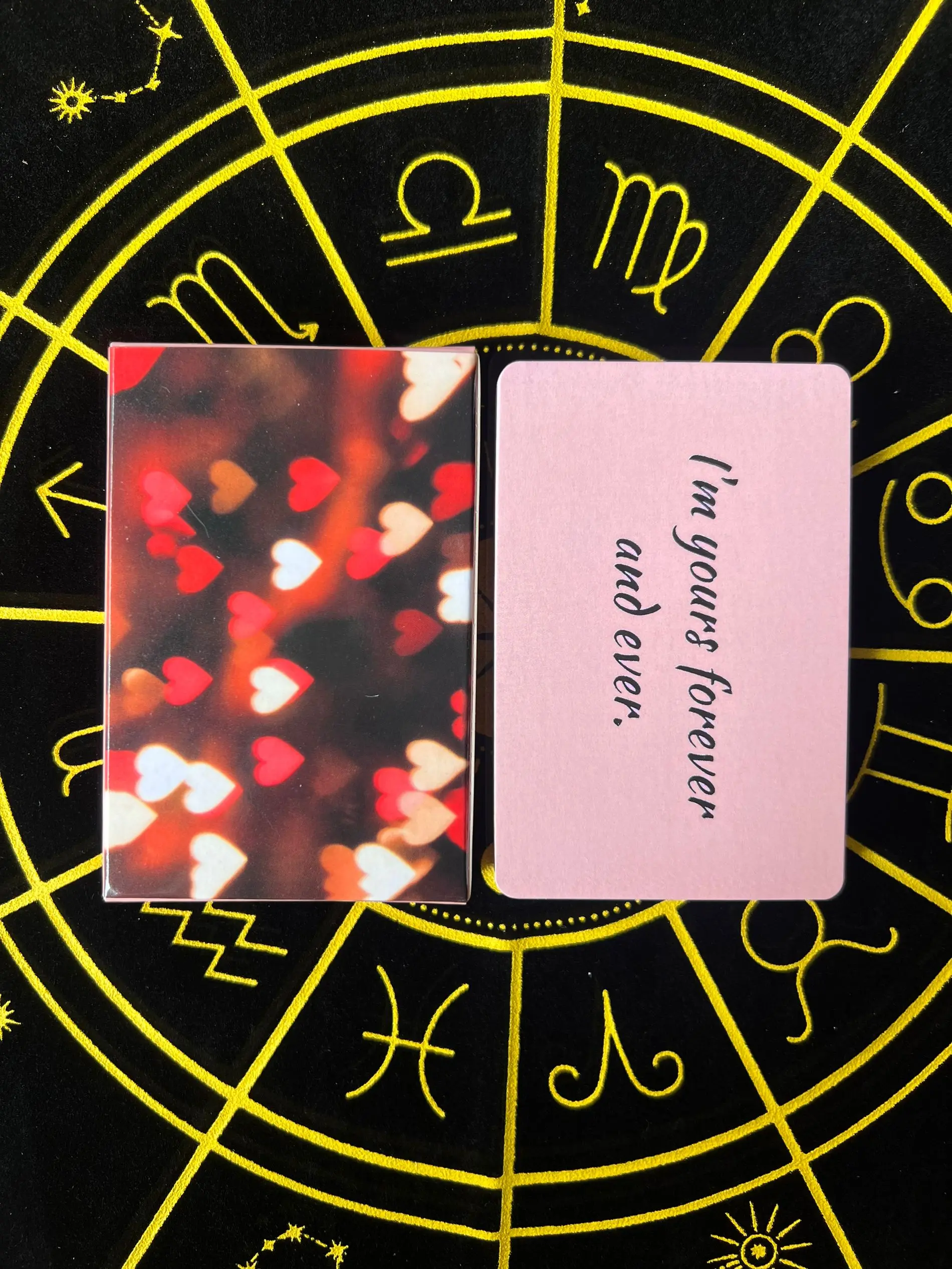 Twin Flame Love Notes oracle cards A 45 Tarot deck Messages for Love Readings, Soulmate for women girls beautiful pink color