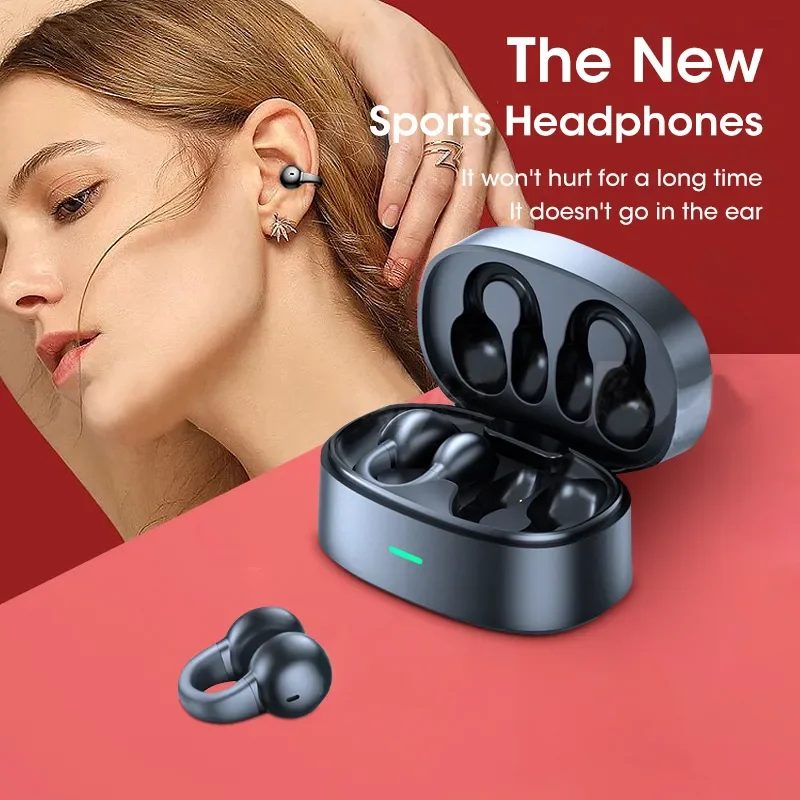 

Gulanxo Earless Wireless Bluetooth Earphones Bluetooth 5.3 Earphones Bone conduction Earclip TWS Sports and Fitness Earphones