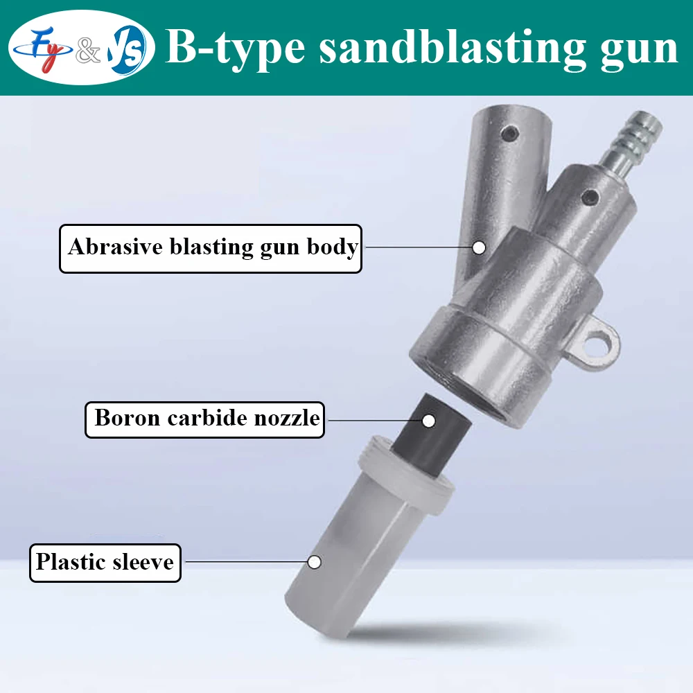 B Type Air Sandblaster Gun with Boron Carbide Nozzle,Sandblasting Machine Spray Gun,Sandblasting Machine Rust Removal Tool