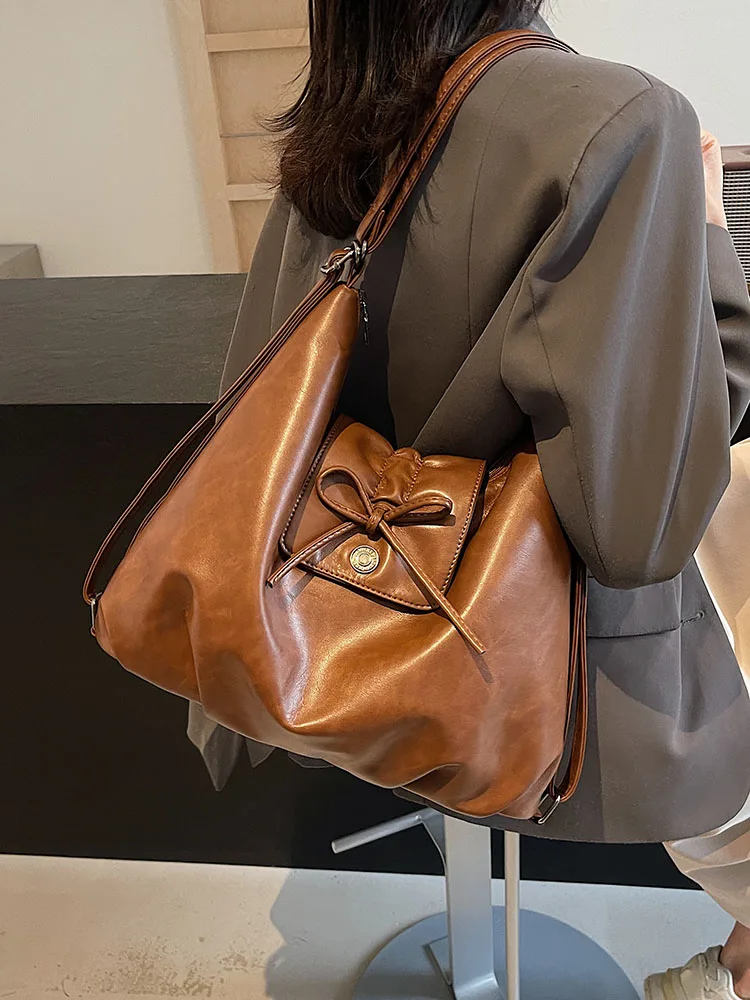 

Multifunctional Retro Large Capaci Women's Bapa 2025 New Sle Commuter Tote Bag Double oulder Crossbody Handbag