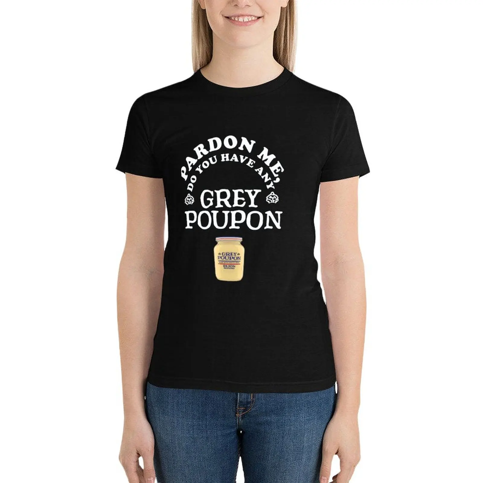 Pardon Me- 80s Grey Poupon Mustard T-Shirt Blouse shirts graphic tees Short sleeve tee tees T-shirt Women