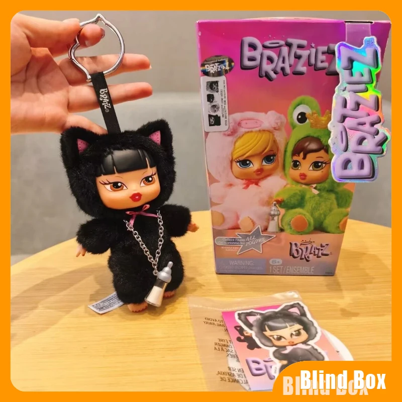 Original Bratz Bratziez Iconz Series Unboxing Plush Pendant Keychain Random Style Mini Dolls Collectible Surprise Blind Box Toy