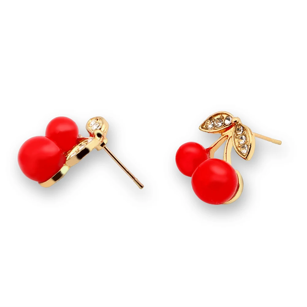 

Cherry Earrings Women Red Rhinestone Fruit Ear Premium Gift Birthday Anniversary Wedding Festival Celebration