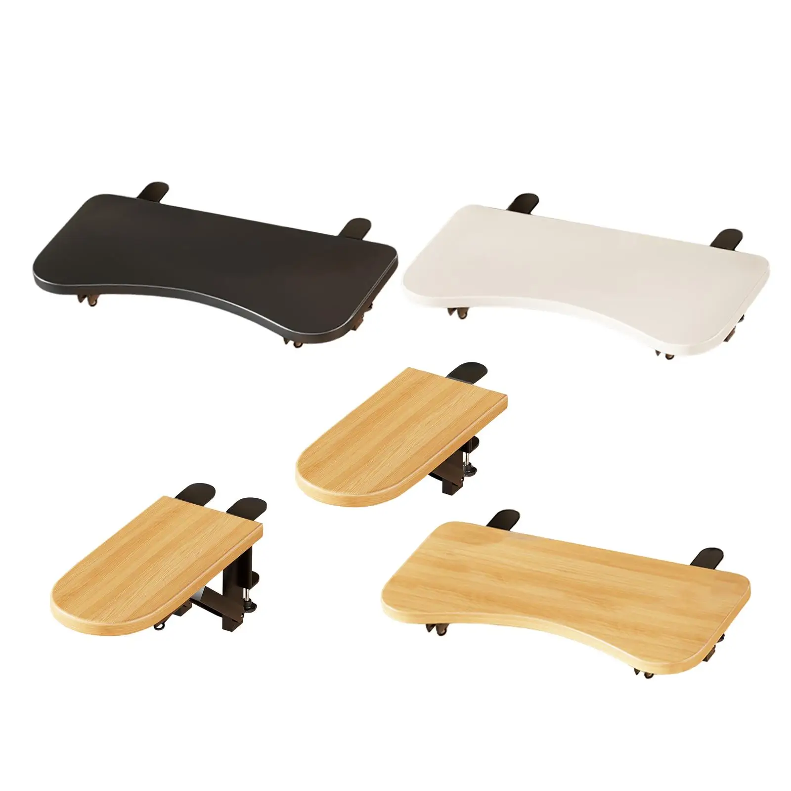 

Desk Extender Tray Folding Sturdy Table Mount Wrist Support Side Table Space Saving Workstation Organizer Clamp on Desk Shelf