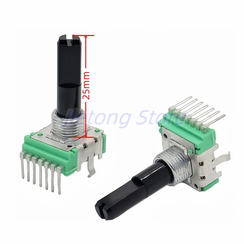 2pcs RK14 B20K 7Pins Stereo Channel Vertical Rotary Potentiometer B203 Shaft Length 25MM