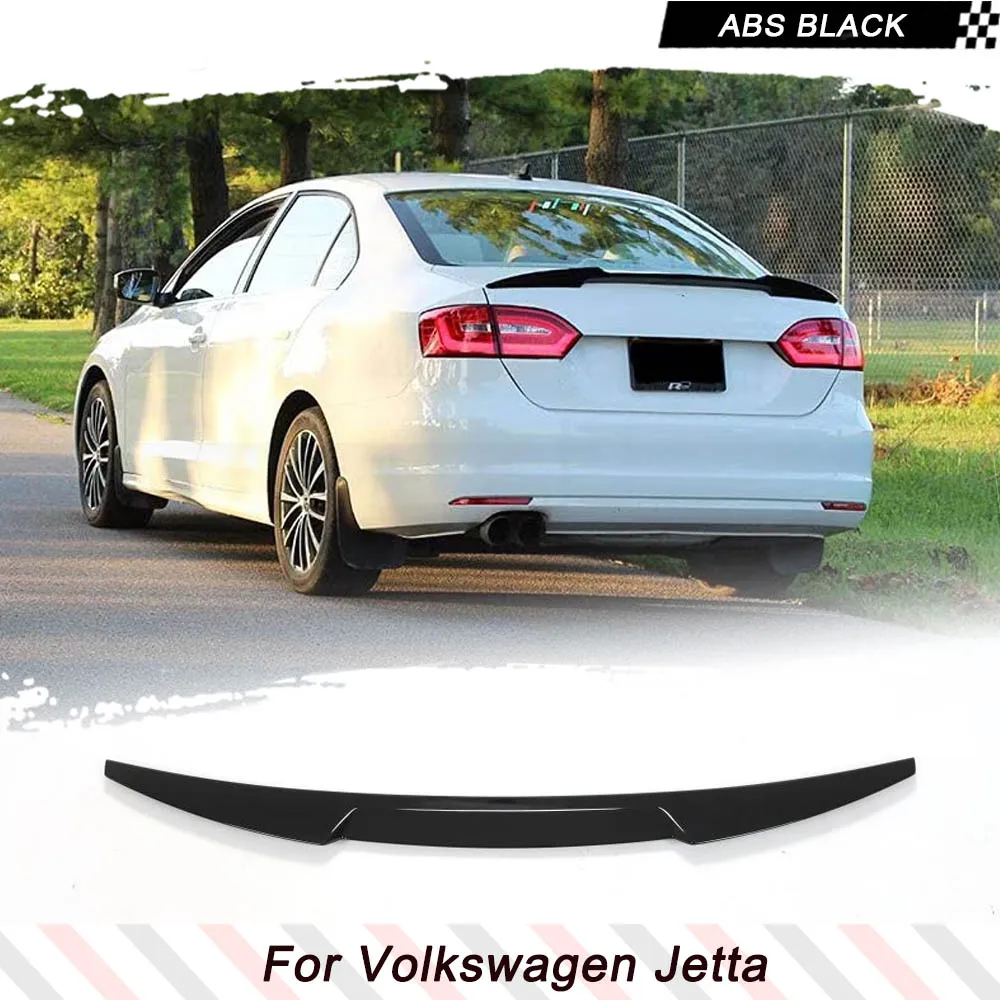 

Rear Trunk Spoiler for Volkswagen VW Jetta Sedan 2012-2018 ABS Material Glossy Black Car Rear Boot Lid Highkick Spoiler Wing Lip