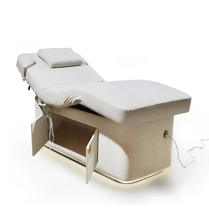 

Multifunctional Spa Furniture Water heating electric massage table 2 motors facial beds with cabinet