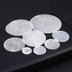 20Pcs Natural Mother of Pearl Shell Beads Matte Transparent Coin Shell Slice Pendant for Jewelry Making DIY Earrings Necklace