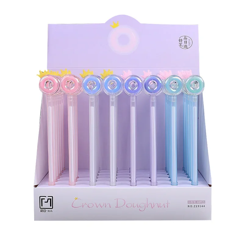 

16 шт., нейтральная ручка 0,5 мм, маленькая свежая милая креативная простая студенческая пончик, креативные канцелярские принадлежности