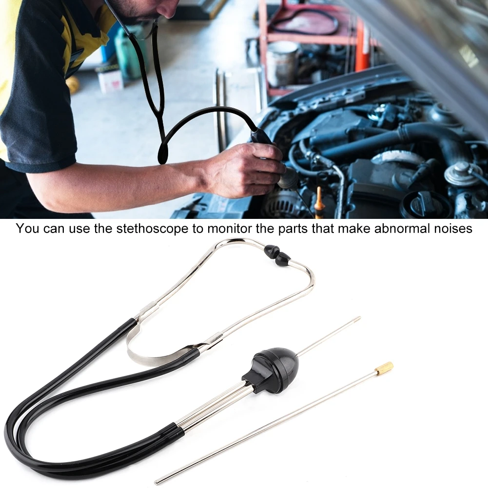 Cylinder Stethoscope Auto Engine Diagnostic Tool with Stainless Steel Probe Noise Canceling Headphones for Car Truck Motorcycle