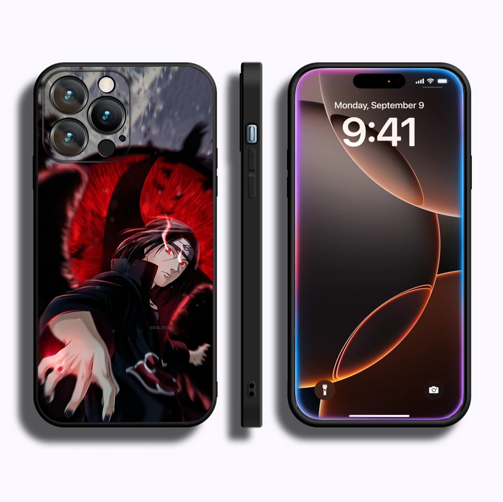 Miniso Case for iPhone 15 Pro Max Anime Itachi Uchiha Protective Soft Silicon Cover for iPhone 16 15 14 13 12 11 Pro Max Plus