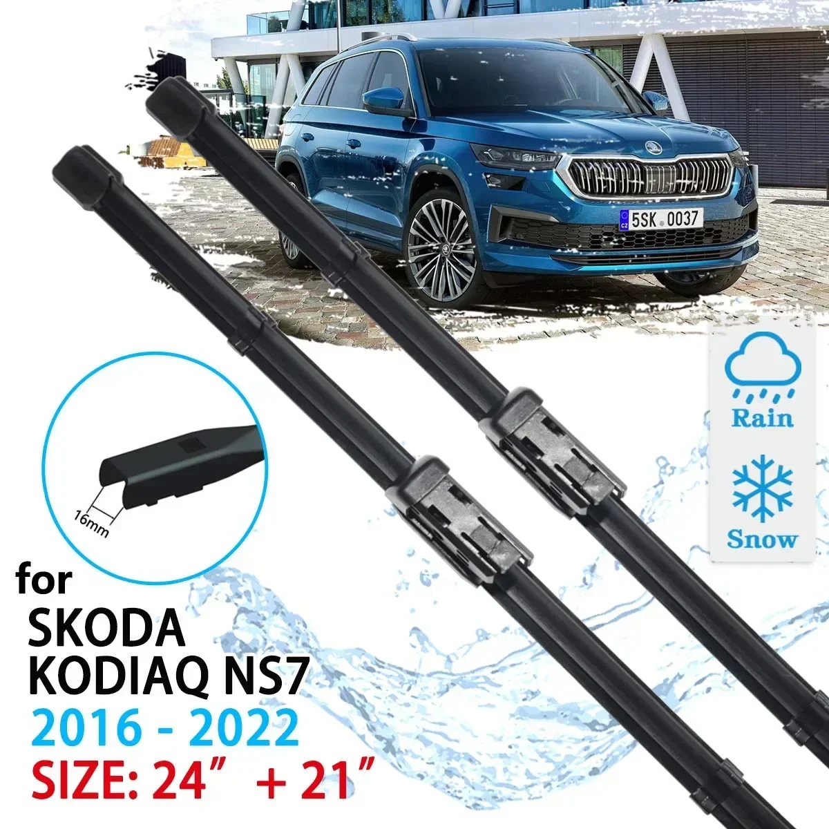 Untuk Skoda Kodiaq NS7 Scout GT RS 2016 2017 2018 2019 2020 2021 kaca depan Aksesori Mobil bilah Wiper depan