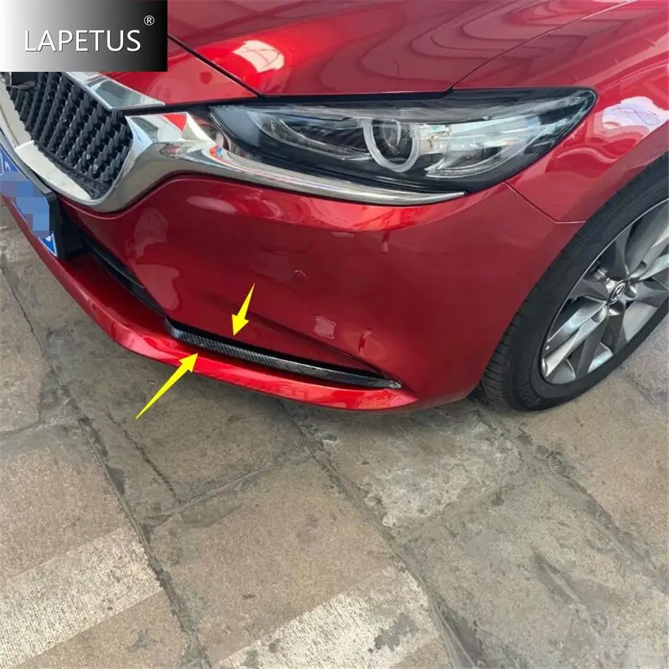 

ABS Auto Front Bumper Fog Lights Lamps Eyebrow Strip Decor Cover Trim For Mazda 6 2019 - 2024 Carbon Fiber Exterior Accessories