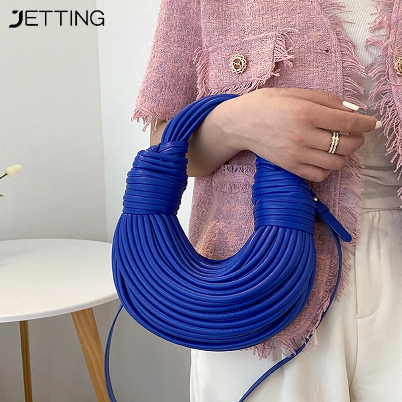 New Creative Noodle Handwoven Noodle Bags Rope Knotted Pulled Handbags For Women Cross Body Bag Single Shoulder Underarm Bag