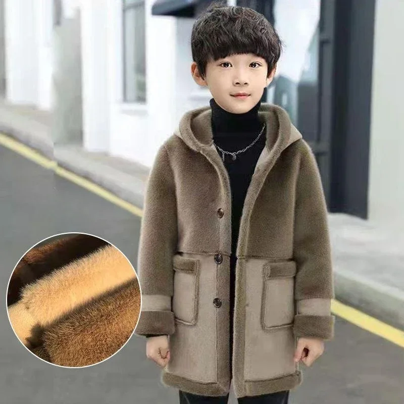

Популярная утепленная бархатная зимняя теплая школьная спортивная детская одежда, пальто для мальчиков, куртка, хлопковая верхняя одежда, ветровка 2025