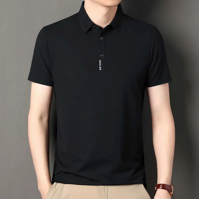 Summer Men's Short-sleeved Printed High-end Designer High-quality Lapel POLO Shirt Business Casual Korean Style Trendy  New Top image 6