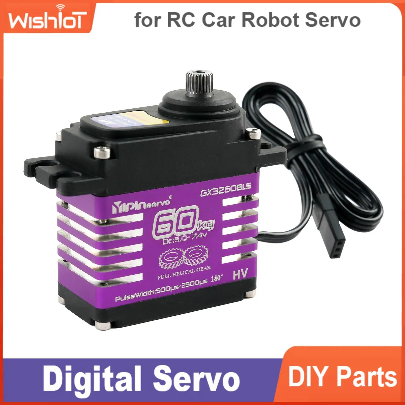 YP3260BLS 60 キロブラシレスデジタルサーボメタルギア 5.0-7.4V 高トルク 180/270/360 度防水 RC ロボットカー DIY